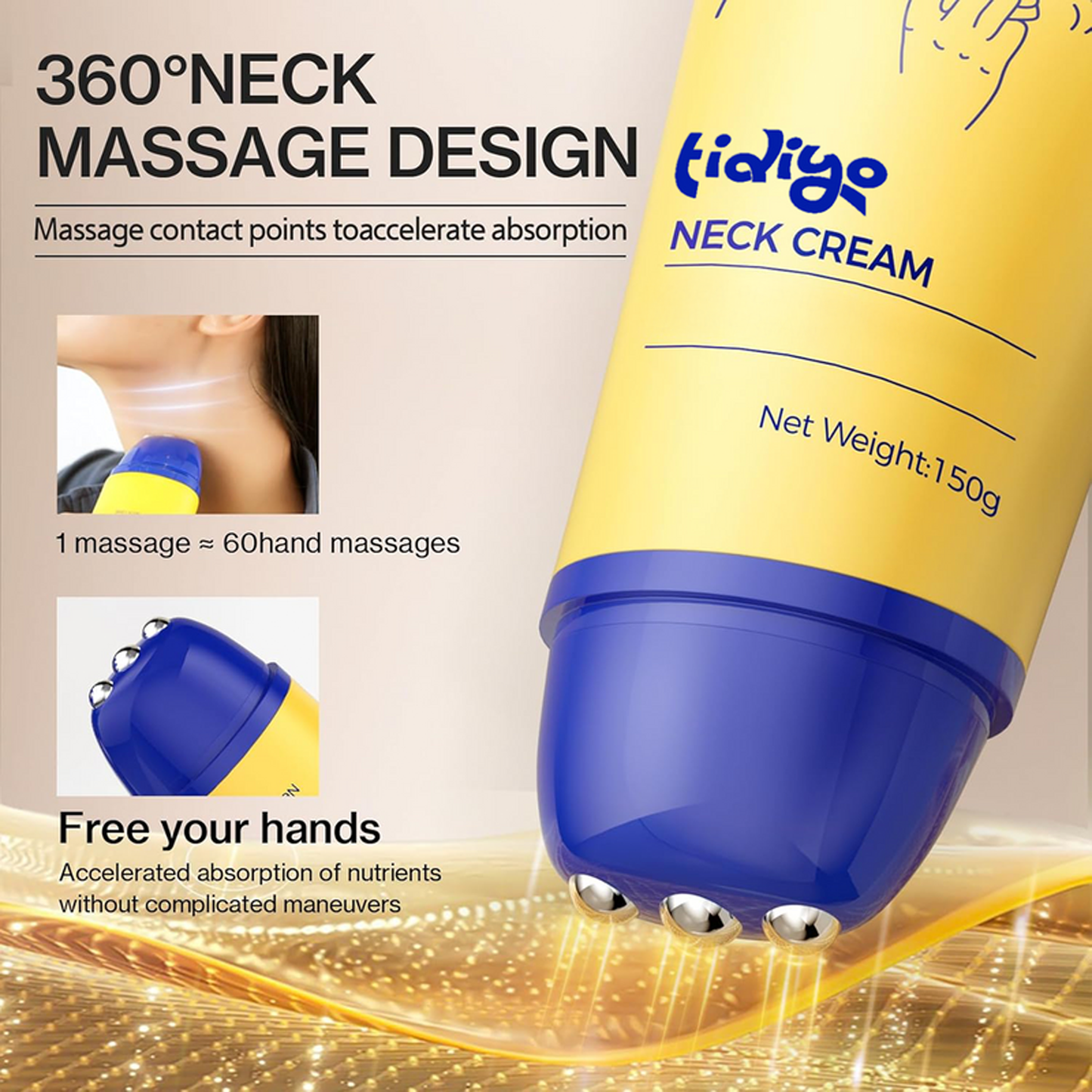Tidiyo Neck Firming Cream with Roller
