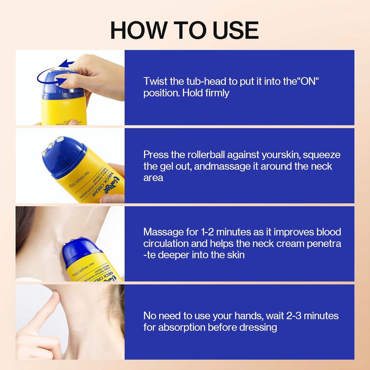 Tidiyo Neck Firming Cream with Roller